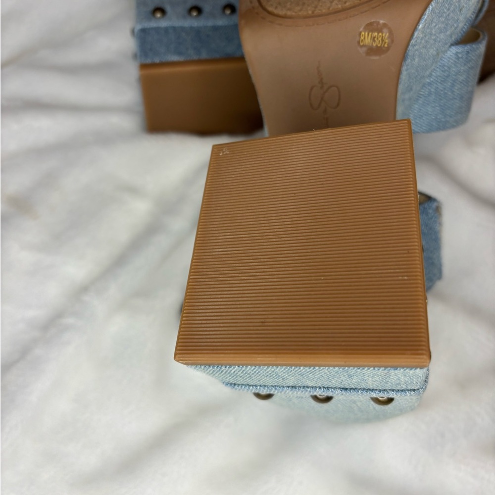 Jessica Simpson Blue Denim Platform Sandals - Picture 7 of 16